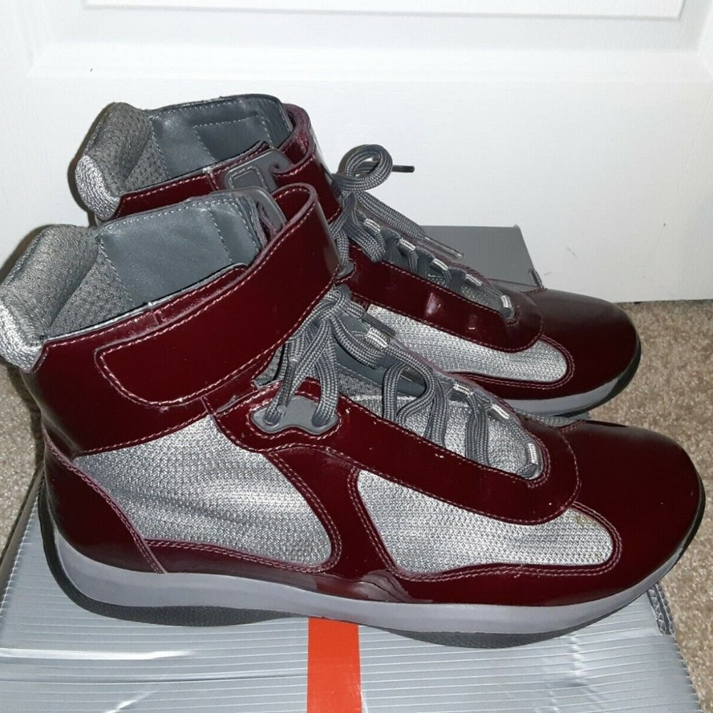 Men's Prada Vernice Bike Patent Leather Shoes